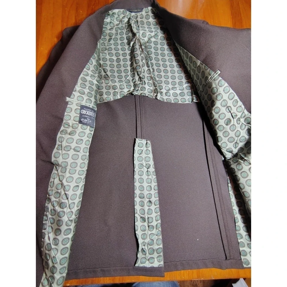 Vintage Cricketeer Men's Sport Coat Blazer 44R 2-Button Brown Textured Lining Ox